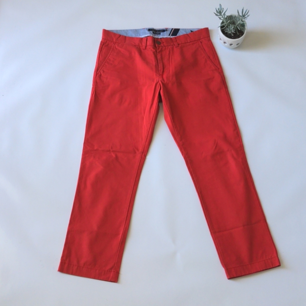 Tommy Hilfiger Custom Fit Chino Red Pants size 34/30